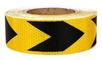 Yellow and Black Arrow Reflective Honeycomb Tape | High Intensity & Visibility Safety Warning Tape | Waterproof Self-Adhesive | 2 Inch x 4 Meters