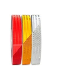 Multicolor Reflective Tape| 1 Inch x 2 Meter Refelector Warning Tapes(Red, White, Yellow)|| Pack of 3