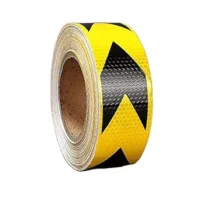 Yellow and Black Arrow Reflective Honeycomb Tape | High Intensity & Visibility Safety Warning Tape | Waterproof Self Adhesive Tape | 2 Inch X 8 Meters | Pack of 1