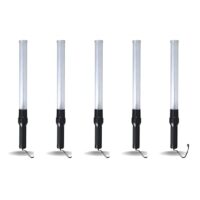 Traffic Baton Light, 21 Inch, Red & Green Blinking Signals, Pack of 5