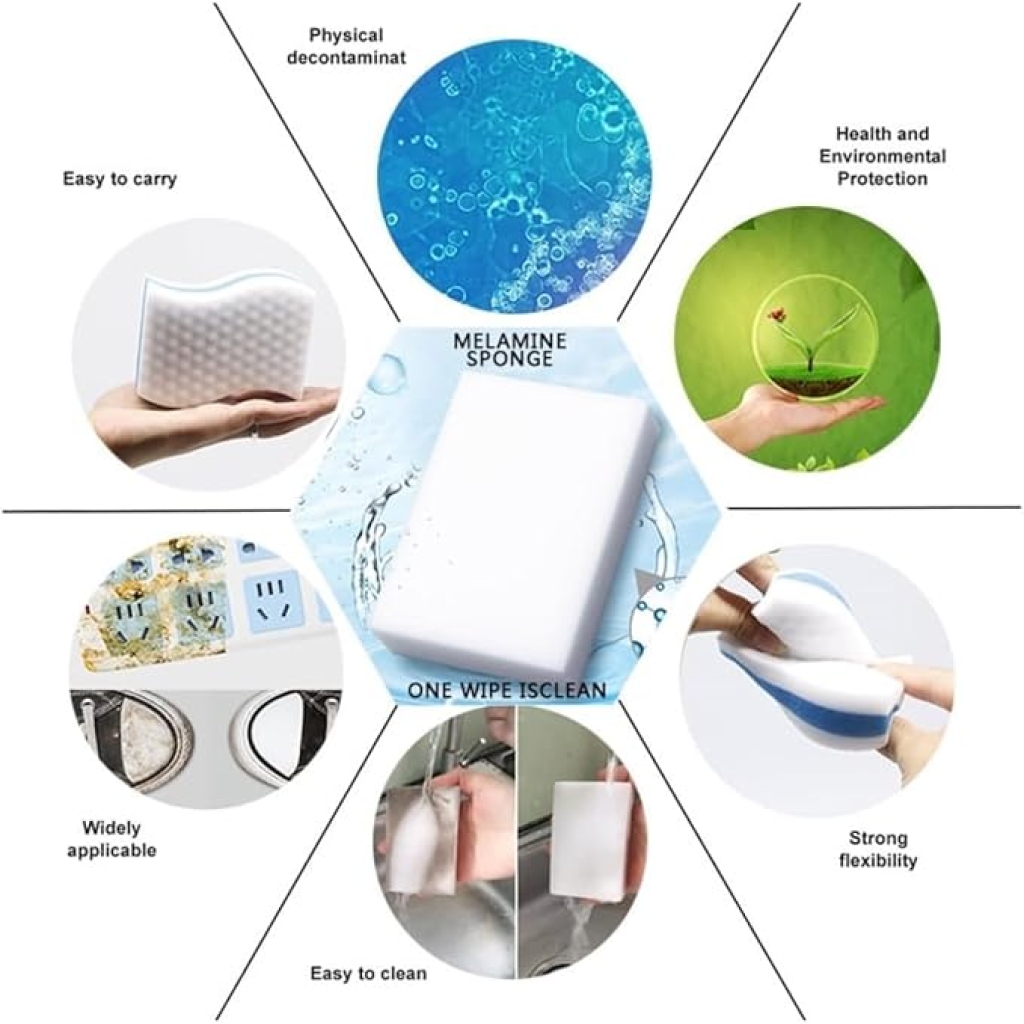 4X Stronger Magic Eraser Sponge || Multi-Purpose Power Scrub for Household, Office & Industrial Cleaning || Melamine Foam Eraser for Kitchen, Bathroom, and Boat Scuffs || Pack of 15 - Image 4