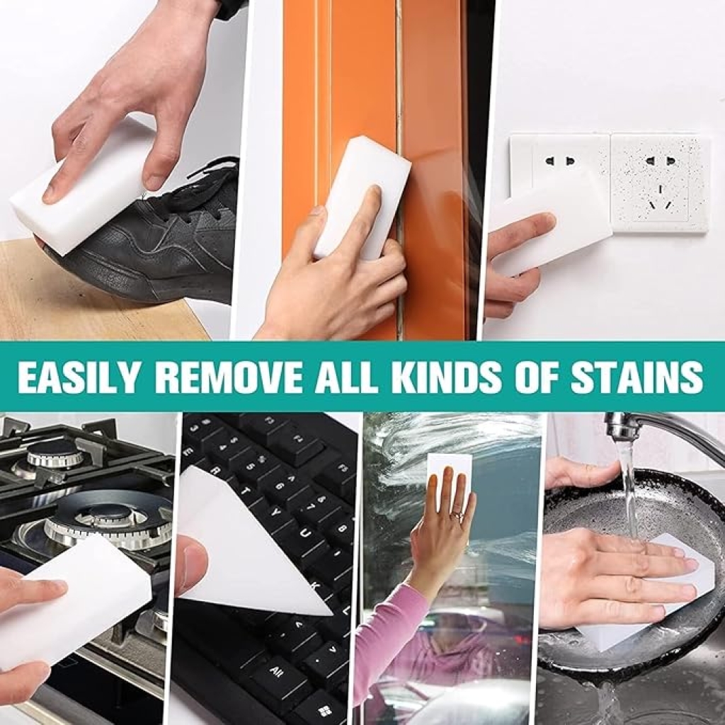 4X Stronger Magic Eraser Sponge || Multi-Purpose Power Scrub for Household, Office & Industrial Cleaning || Melamine Foam Eraser for Kitchen, Bathroom, and Boat Scuffs || Pack of 15 - Image 6