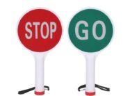 STOP and GO Hand-Held Reversible Road Safety Sign | Portable Traffic Sign for Schools and Parking Lots | Safety Warning Board (Pack of 1)