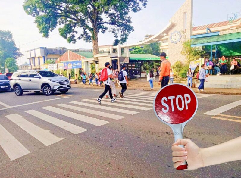 STOP and GO Hand-Held Reversible Road Safety Sign | Portable Traffic Sign for Schools and Parking Lots | Safety Warning Board (Pack of 1) - Image 4