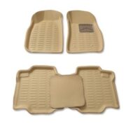 3D Car Floor Mats Beige | All-Weather Waterproof Foot Mats | Anti-Slip Dustproof Car Interior Mats for Front & Rear Seats