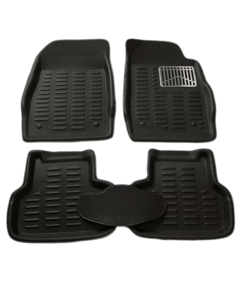 3D Car Floor Mats Black | All-Weather Waterproof Foot Mats | Anti-Slip Dustproof Car Interior Mats for Front & Rear Seats