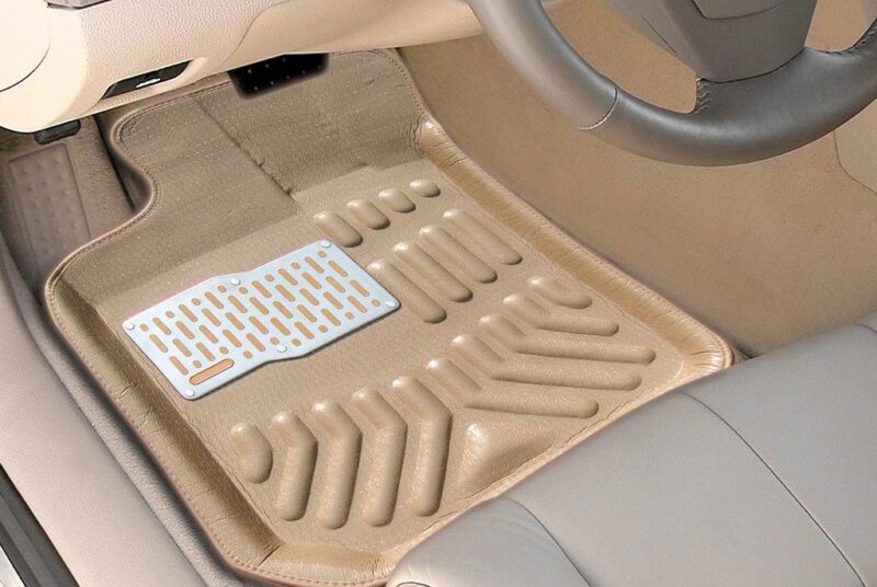 3D Car Floor Mats Beige | All-Weather Waterproof Foot Mats | Anti-Slip Dustproof Car Interior Mats for Front & Rear Seats - Image 4