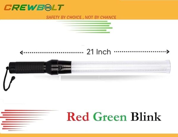 Waterproof Traffic Baton Light Stick | 21 Inch LED Road Safety Signal Red & Green Emergency Safety Rod Stick - Image 9