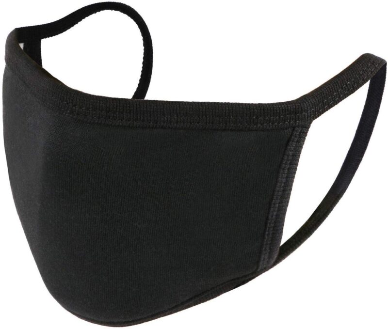 Reusable Black Cotton Face Mask | Soft Breathable 2-Layer Cloth Mask for Daily Protection | Unisex Fit