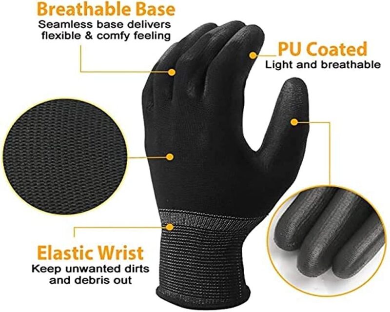 Anti-Cut Resistant Gloves with Nylon AntiSlip & Latex Coating Safety Gloves - - Image 2