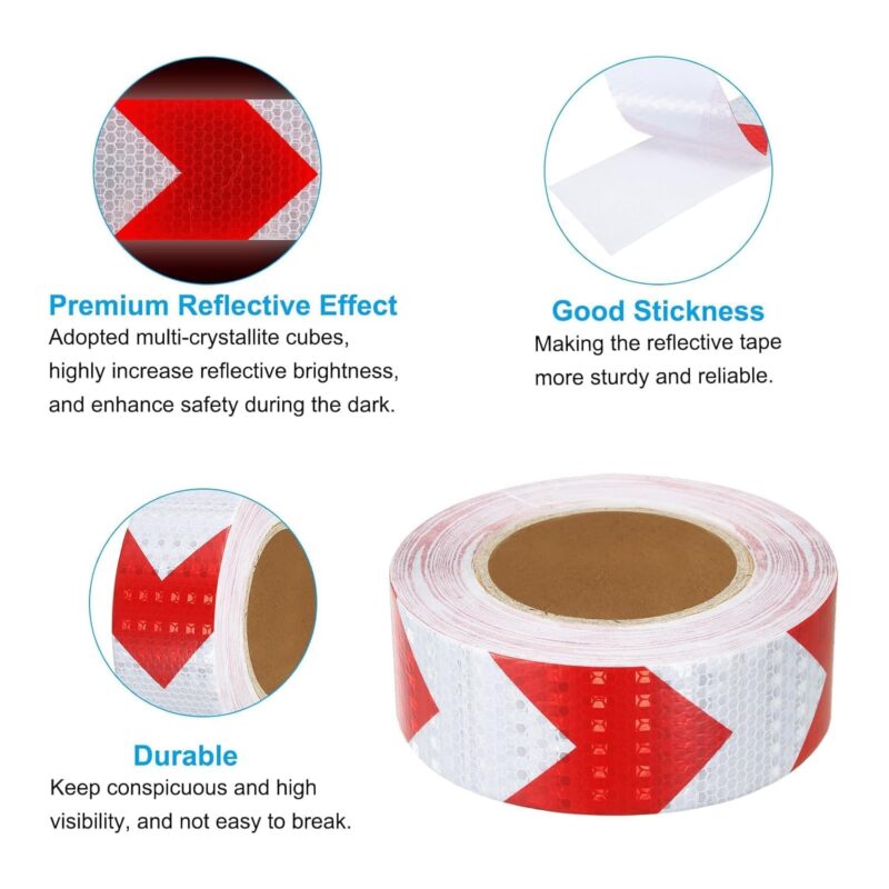 2 Inches High-intensity Reflective Tape Reflective Arrow Marking|| Red And White - Image 5