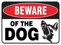 "Beware Of The Dog" Safety Sticker