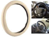 Plain Beige Steering Cover | Minimalist Design with Comfort Grip | Durable & Easy to Install